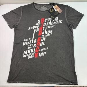 Hard Rock Laura B Shirt Mens Medium Gray Short Sleeve Tee